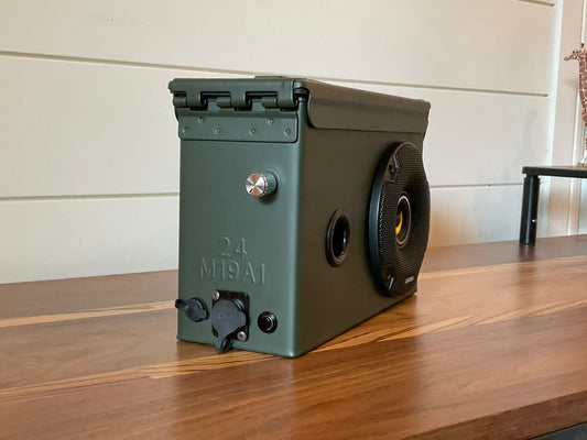 .30 CAL OLIVE Ammo Can Bluetooth Speaker – Rugged, Custom-Built , Audio Powerhouse