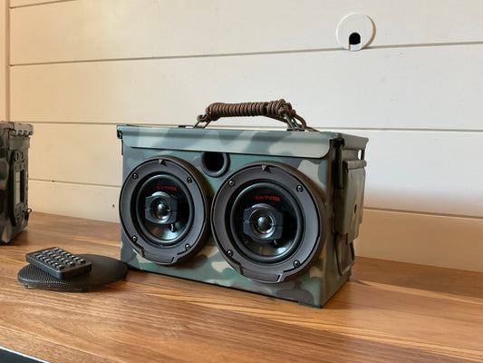 .50 Cal Ammo Can Bluetooth Speaker - Woodland Camo