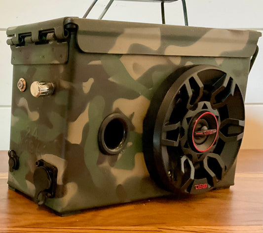 .30 CAL Woodland Ammo Can Bluetooth Speaker – Rugged, Custom-Built , Audio Powerhouse