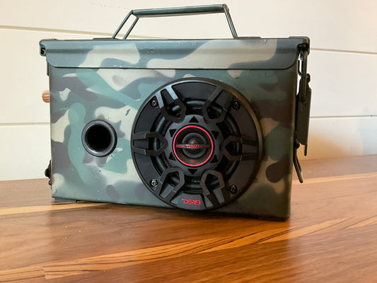 .30 CAL Woodland Ammo Can Bluetooth Speaker – Rugged, Custom-Built , Audio Powerhouse