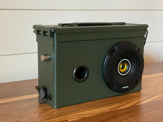 .30 CAL OLIVE Ammo Can Bluetooth Speaker – Rugged, Custom-Built , Audio Powerhouse