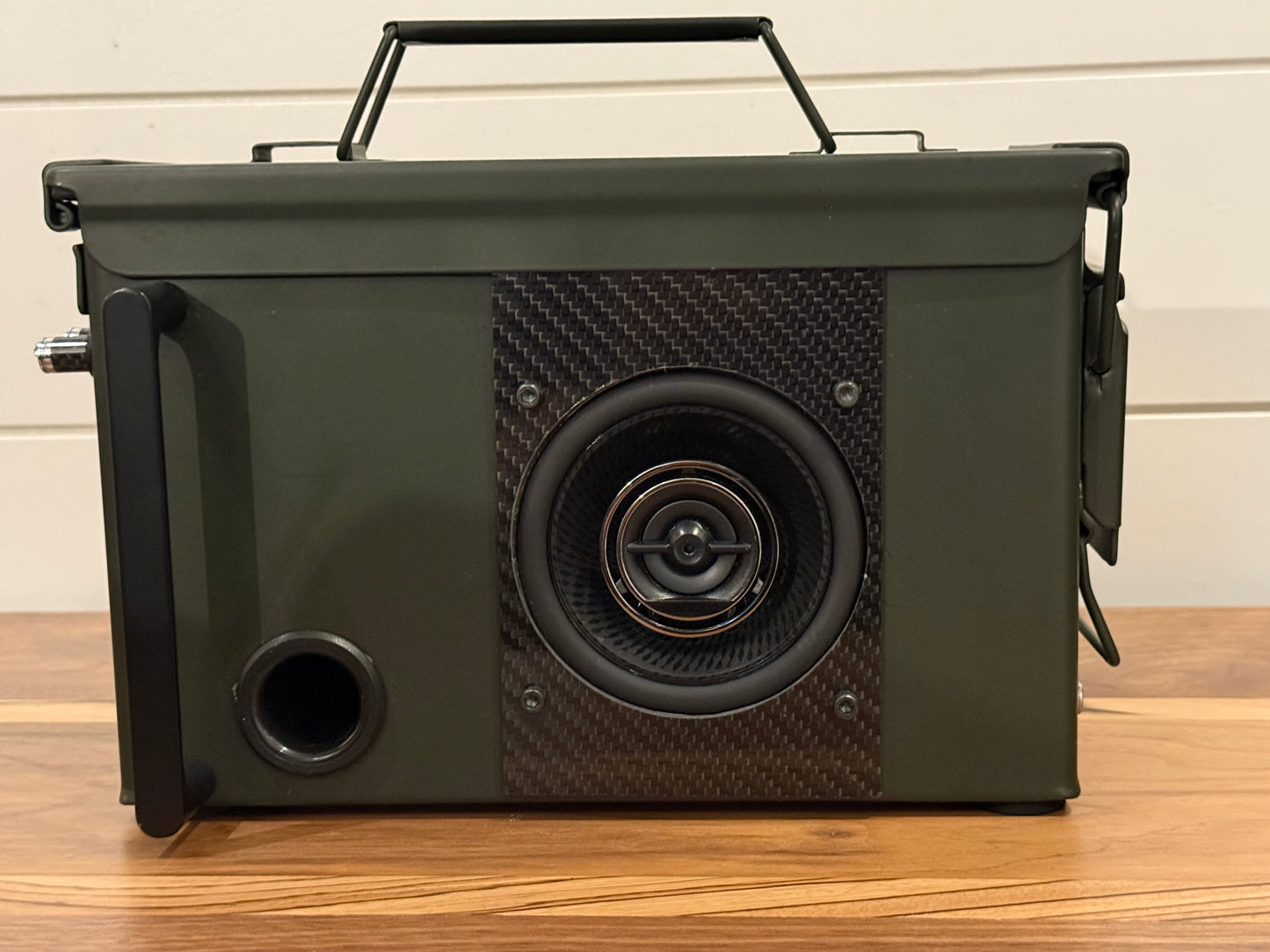 Ammo Can Bluetooth Speaker – CUSTOM Olive Drab and Carbon Fiber -.30cal