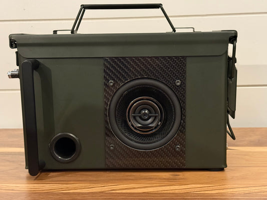 Ammo Can Bluetooth Speaker – CUSTOM Olive Drab and Carbon Fiber -.30cal