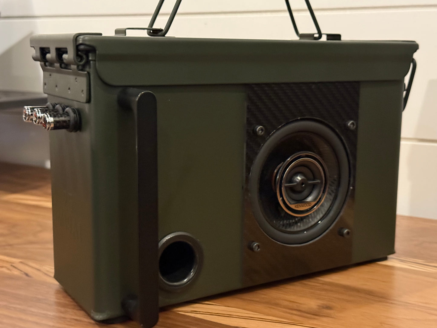 Ammo Can Bluetooth Speaker – CUSTOM Olive Drab and Carbon Fiber -.30cal