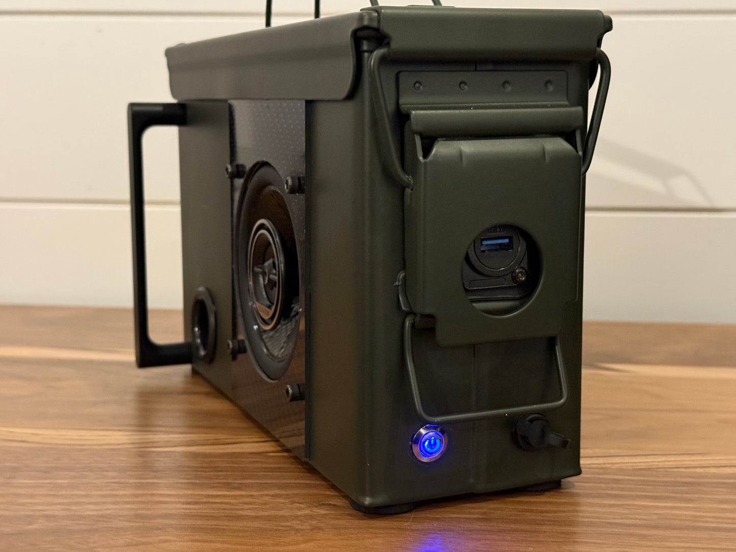 Ammo Can Bluetooth Speaker – CUSTOM Olive Drab and Carbon Fiber -.30cal